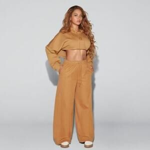 Adidas Originals x Ivy Park Wide Leg Pull-On Track Pants in Mesa Gold Size Small